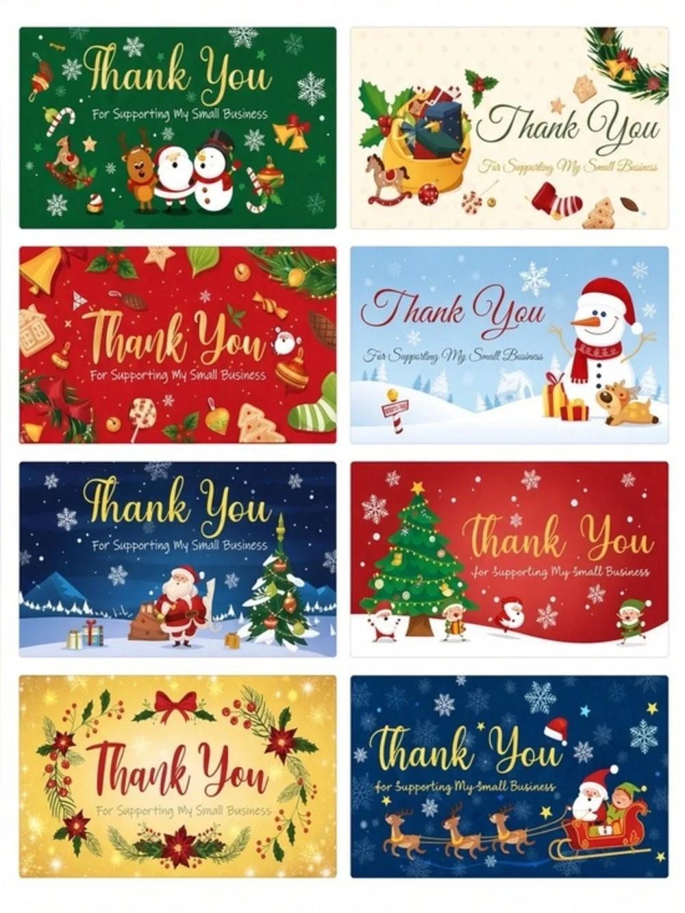 (24) Christmas Thank You For Supporting My Small Business Cards